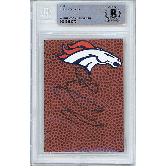 Julius Thomas Autographed Football Cut Denver Broncos Beckett Authentic Slab COA - Picture 1 of 4